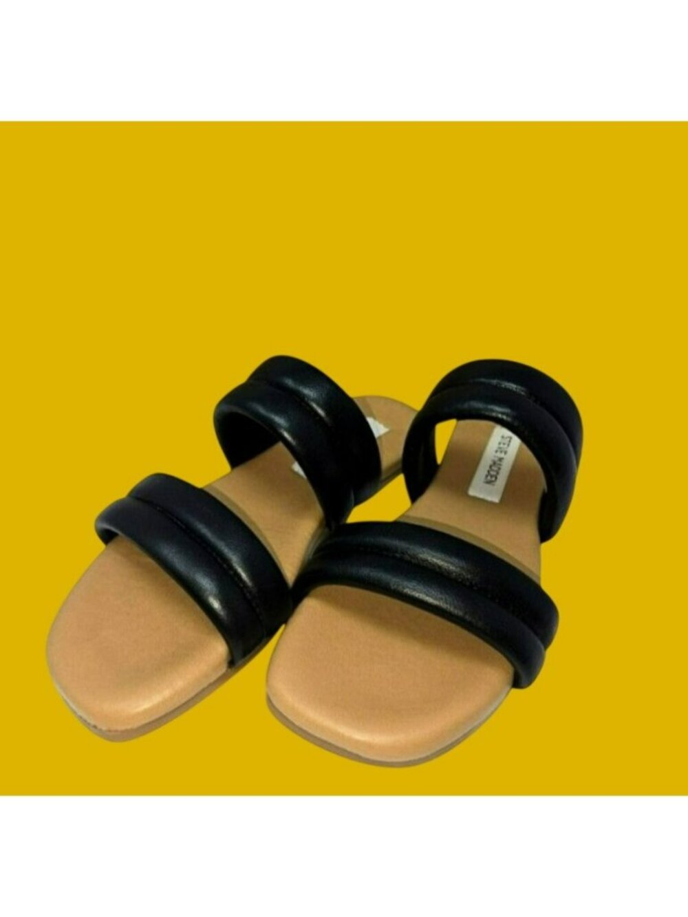 Steve Madden Womens Wizen Leather Slide Sandals Size 6